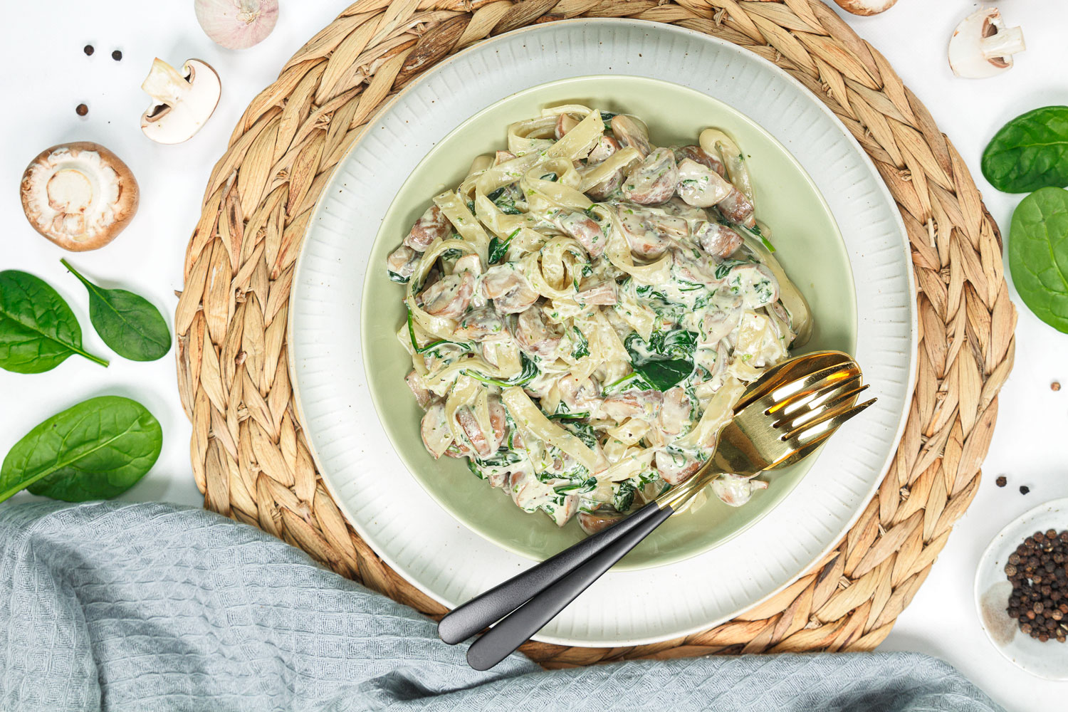Low Carb Fettuccine mit Chamignons